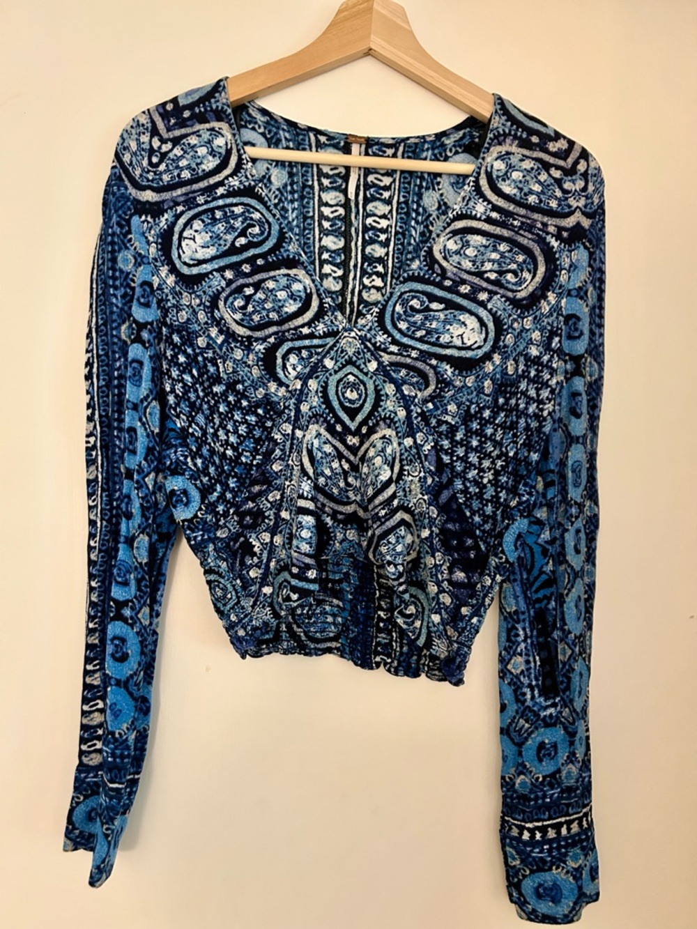 Free People Wild and Free Cropped Long Sleeve Shirt